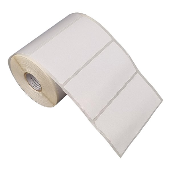 Etiqueta adesiva 100x70mm 10x7cm Poliéster branco brilho p/ Zebra Argox Elgin - Rolo c/ 411 (30m)