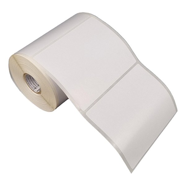 Etiqueta adesiva 100x80mm 10x8cm Poliéster branco para alta temperatura p/ Zebra Argox Elgin - Rolo c/ 361 (30m)