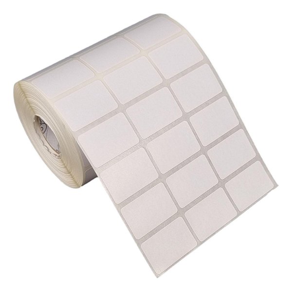 Etiqueta adesiva 33x21mm 3,3x2,1cm (3 colunas) Poliéster branco brilho p/ Zebra Argox Elgin - Rolo c/ 3750 (30m)