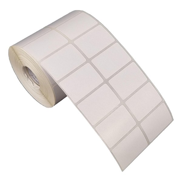 Etiqueta adesiva 40x25mm 4x2,5cm (2 colunas) Poliéster branco brilho p/ Zebra Argox Elgin - Rolo c/ 2142 (30m)