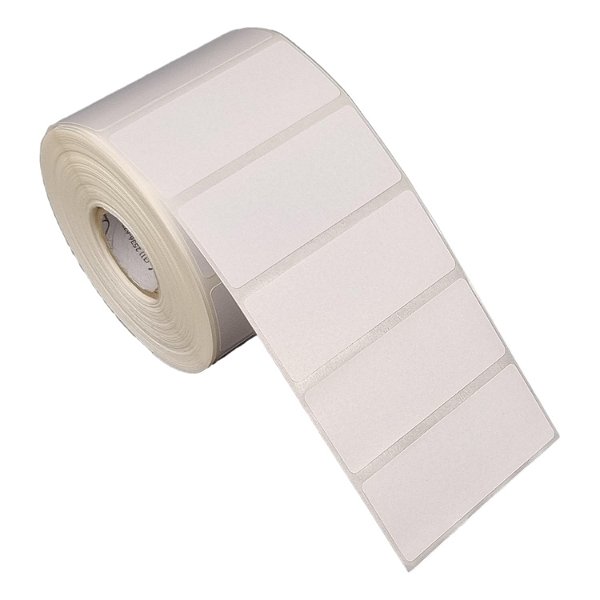 Etiqueta adesiva 60x25mm 6x2,5cm Poliéster branco brilho p/ Zebra Argox Elgin - Rolo c/ 1071 (30m)