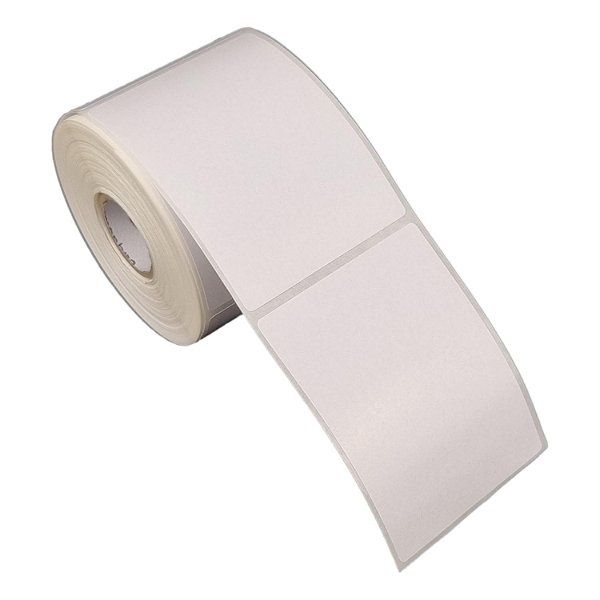 Etiqueta adesiva 60x80mm 6x8cm Poliéster branco brilho p/ Zebra Argox Elgin - Rolo c/ 361 (30m)