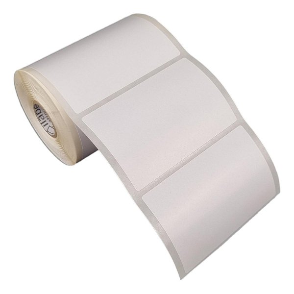 Etiqueta adesiva 90x60mm 9x6cm Poliéster branco brilho p/ Zebra Argox Elgin - Rolo c/ 476 (30m)