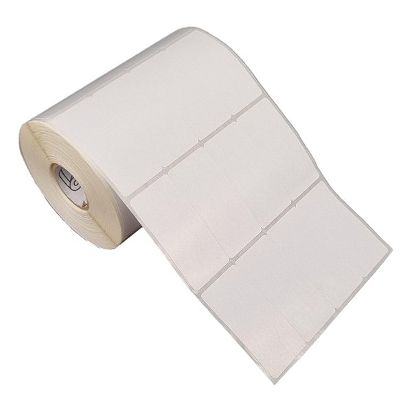 Etiqueta adesiva 26x54mm 2,6x5,4cm (4 colunas) Poliéster branco brilho p/ Zebra Argox Elgin - Rolo c/ 2104 (30m)