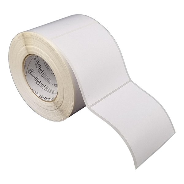 Etiqueta adesiva 100x110mm 10x11cm Poliéster branco brilho p/ Zebra ZT230 S4M ZT410 - Rolo c/ 795 90m Tubete 3 polegadas