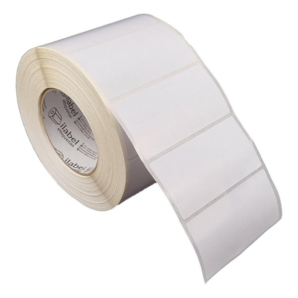 Etiqueta adesiva 100x70mm 10x7cm Poliéster branco brilho p/ Zebra ZT230 S4M ZT410 - Rolo c/ 1233 90m Tubete 3 polegadas