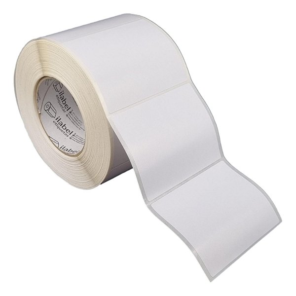 Etiqueta adesiva 100x80mm 10x8cm Poliéster branco brilho p/ Zebra ZT230 S4M ZT410 - Rolo c/ 1083 90m Tubete 3 polegadas