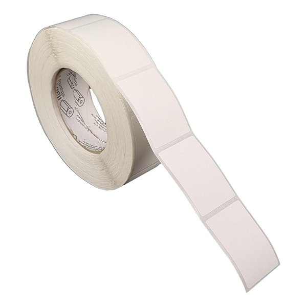 Etiqueta adesiva 40x60mm 4x6cm (1 coluna) Poliéster branco brilho p/ Zebra ZT230 S4M ZT410 Rolo 90m Tubete 3 polegadas