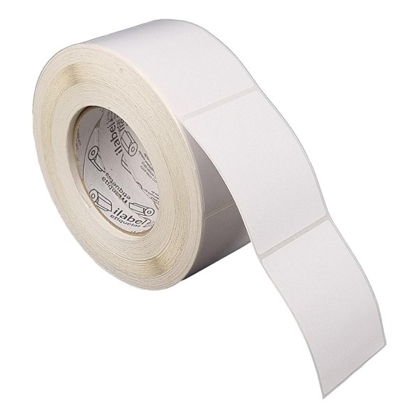 Etiqueta adesiva 60x80mm 6x8cm Poliéster branco brilho p/ Zebra ZT230 S4M ZT410 - Rolo c/ 1083 (90m) Tubete 3 polegadas