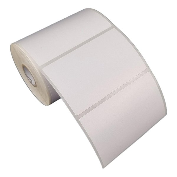 Etiqueta adesiva 95x60mm 9,5x6cm Poliéster branco brilho p/ Zebra Argox Elgin - Rolo c/ 476 (30m)