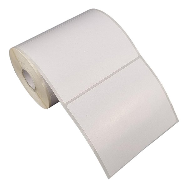 Etiqueta adesiva 100x85mm 10x8,5cm Poliéster branco brilho p/ Zebra Argox Elgin - Rolo c/ 341 (30m)