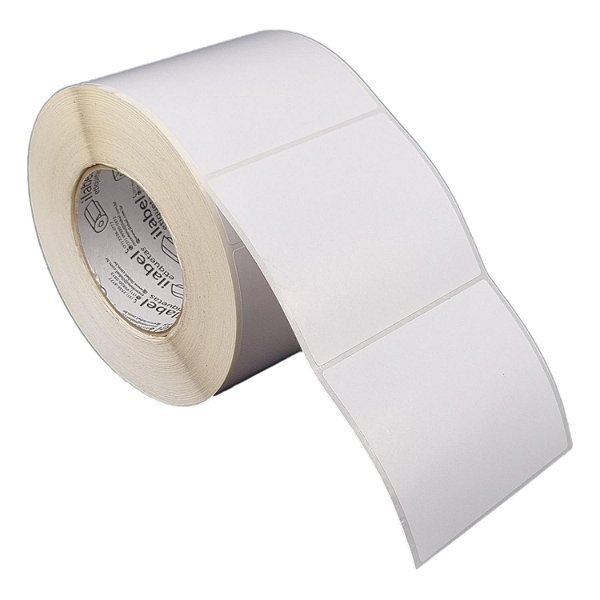 Etiqueta adesiva 100x85mm 10x8,5cm Poliéster branco brilho p/ Zebra ZT230 S4M ZT410 Rolo c/ 1023 90m Tubete 3 polegadas