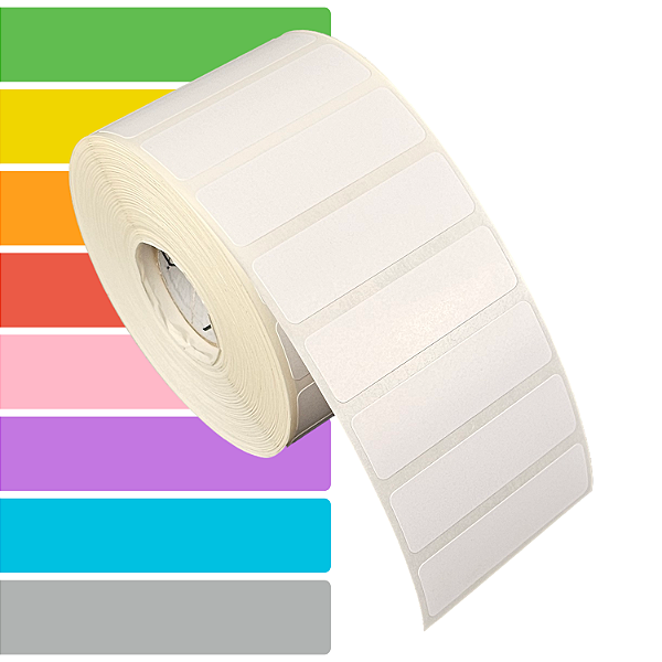 Etiqueta adesiva 50x15mm 5x1,5cm (1 coluna) Couche p/ Zebra Argox Elgin - Rolo c/ 1666 (30m)