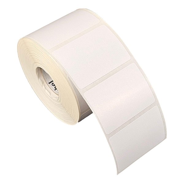 Etiqueta adesiva 50x35mm 5x3,5cm (1 coluna) Poliéster branco brilho p/ Zebra Argox Elgin - Rolo c/ 789 (30m)