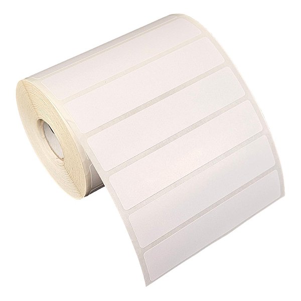 Etiqueta adesiva 100x20mm 10x2cm Poliéster branco brilho p/ Zebra Argox Elgin - Rolo c/ 1304 (30m)