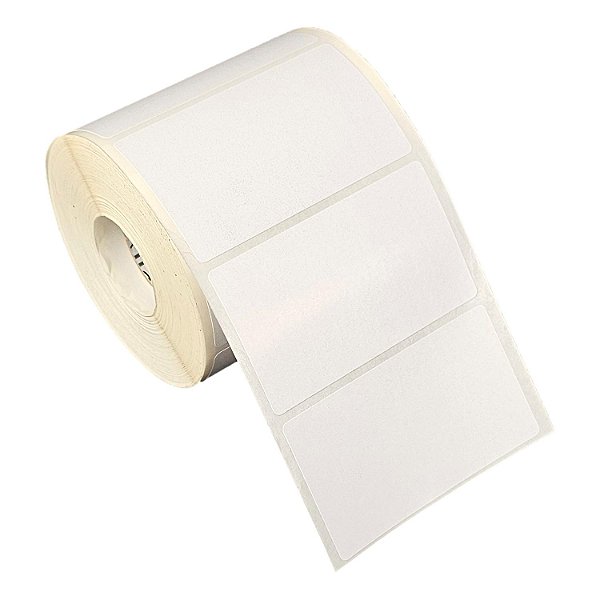 Etiqueta adesiva 70x40mm 7x4cm Poliéster branco brilho p/ Zebra Argox Elgin - Rolo c/ 698 (30m)