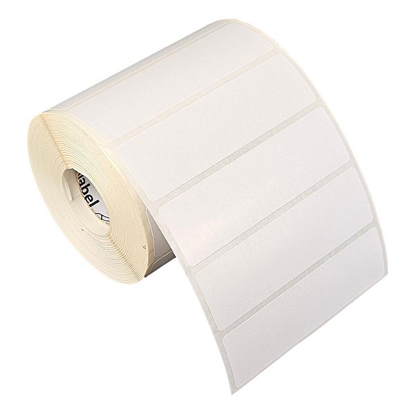 Etiqueta adesiva 85x25mm 8,5x2,5cm Poliéster branco brilho p/ Zebra Argox Elgin - Rolo c/ 1071 (30m)