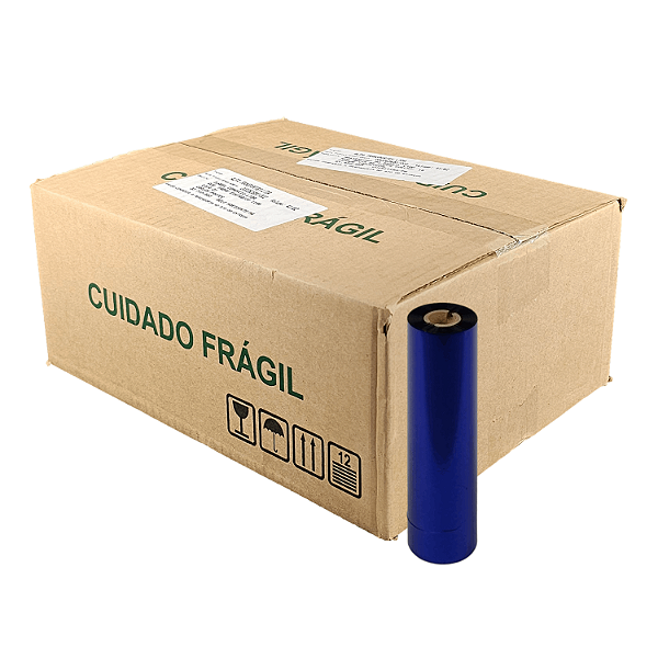 Ribbon 110x74 Resina Mastercorp Z400 Externo para etiqueta BOPP 1/2 pol p/ Zebra Argox Elgin - Caixa c/ 48 unidades