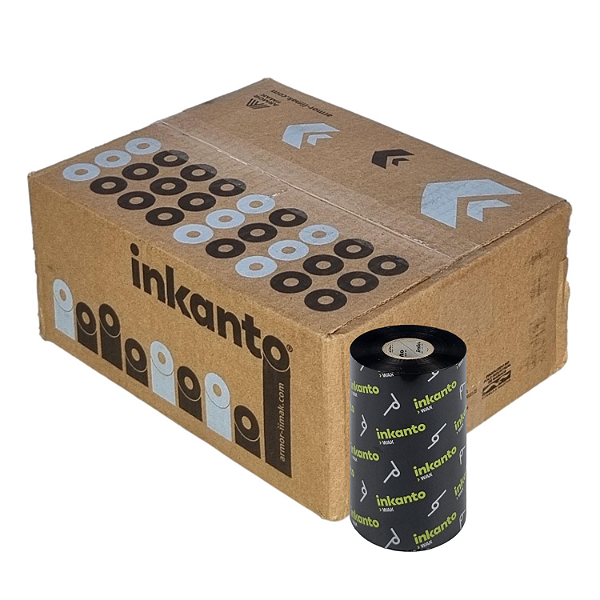Ribbon 110x450 Cera Armor Inkanto AWR1 Externo p/ etiqueta Couché 1 pol p/ impressora industrial - Caixa c/ 12 unidades