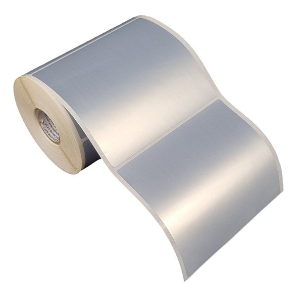 Etiqueta adesiva 100x90mm 10x9cm VOID prata fosco p/ Zebra Argox Elgin - Rolo c/ 323 (30m)