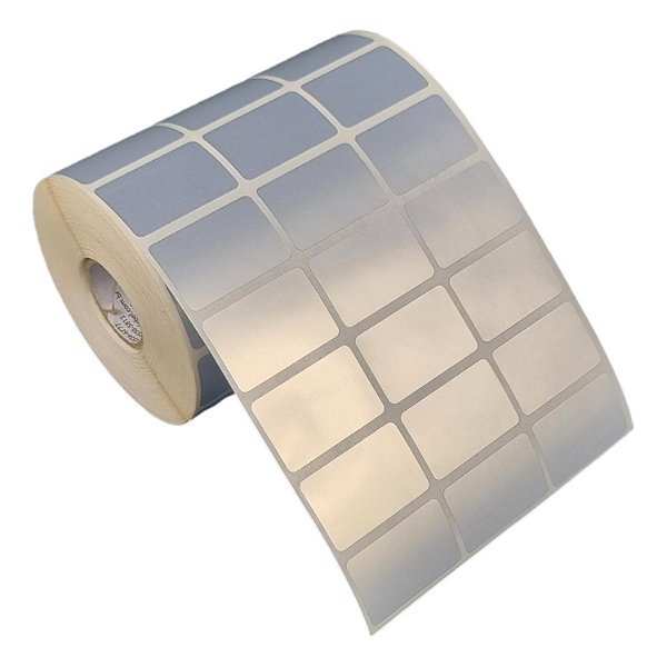 Etiqueta adesiva 33x21mm 3,3x2,1cm (3 colunas) VOID prata fosco p/ Zebra Argox Elgin - Rolo c/ 3750 (30m)