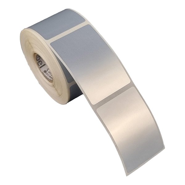 Etiqueta adesiva 40x60mm 4x6cm (1 coluna) VOID prata fosco p/ Zebra Argox Elgin - Rolo c/ 476 (30m)