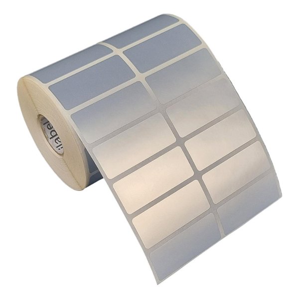 Etiqueta adesiva 50x20mm 5x2cm (2 colunas) VOID prata fosco p/ Zebra Argox Elgin - Rolo c/ 2608 (30m)