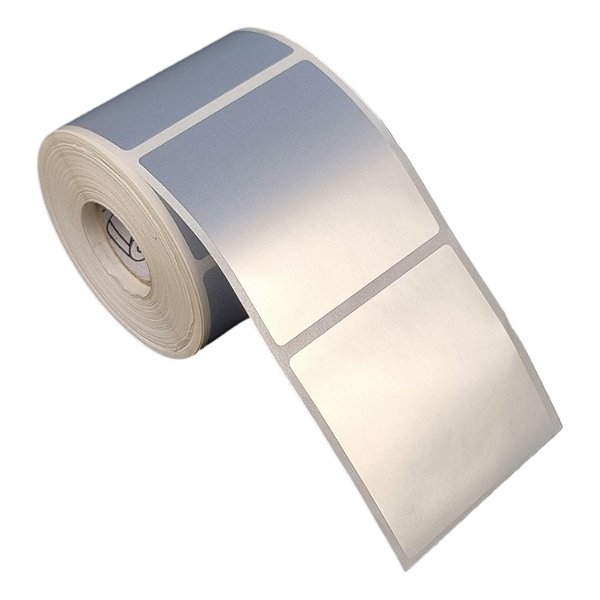 Etiqueta adesiva 60x60mm 6x6cm VOID prata fosco p/ Zebra Argox Elgin - Rolo c/ 476 (30m)
