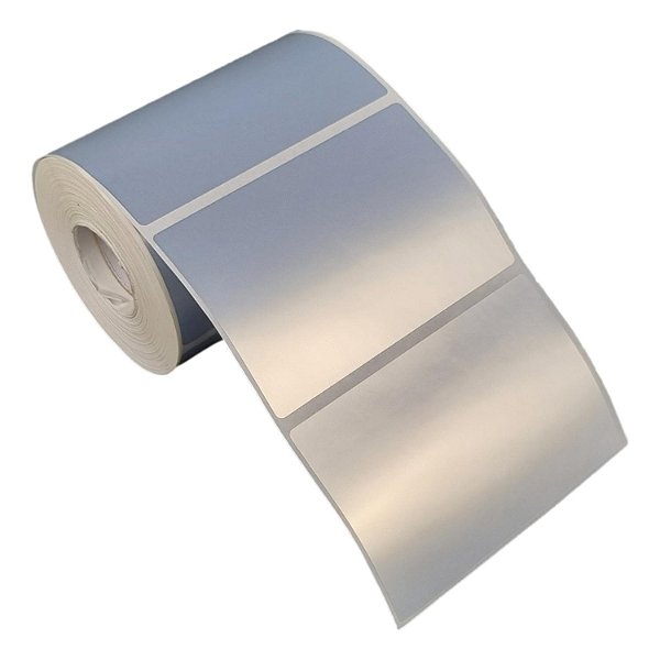 Etiqueta adesiva 90x60mm 9x6cm VOID prata fosco p/ Zebra Argox Elgin - Rolo c/ 476 (30m)