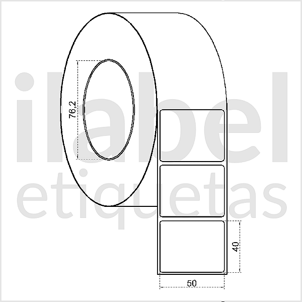 Etiqueta adesiva 50x40mm 5x4cm (1 coluna) VOID prata fosco p/ Zebra ZT230 S4M ZT410 Rolo 90m Tubete 3 polegadas
