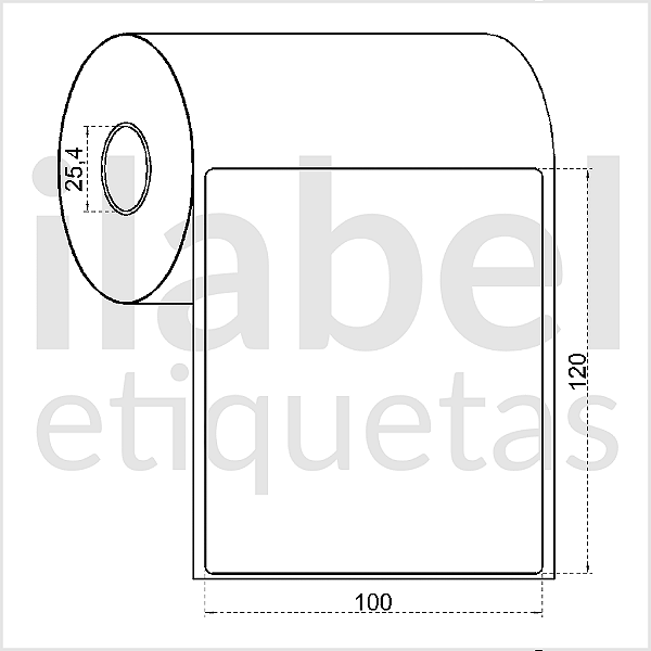Etiqueta adesiva 100x120mm 10x12cm VOID prata fosco p/ Zebra Argox Elgin - Rolo c/ 243 (30m)