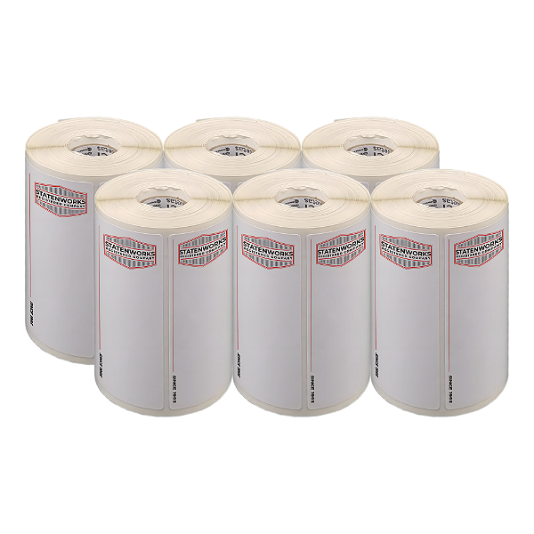 Etiqueta adesiva personalizada 100x50mm 10x5cm Couche para Zebra Argox Elgin - 6 rolos com 566 (30m)