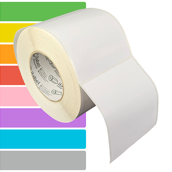 Etiqueta adesiva 100x120mm 10x12cm Couche REMOVÍVEL p/ Zebra ZT230 S4M ZT410 - Rolo c/ 90m Tubete 3 polegadas