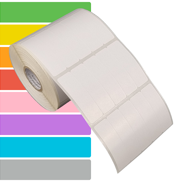 Etiqueta adesiva 15x50mm 1,5x5cm (5 colunas) Couche REMOVÍVEL p/ Zebra Argox Elgin - Rolo c/ 2830 (30m)