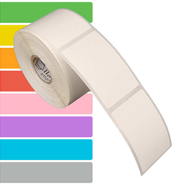 Etiqueta adesiva 40x60mm 4x6cm (1 coluna) Couche REMOVÍVEL p/ Zebra Argox Elgin - Rolo c/ 476 (30m)