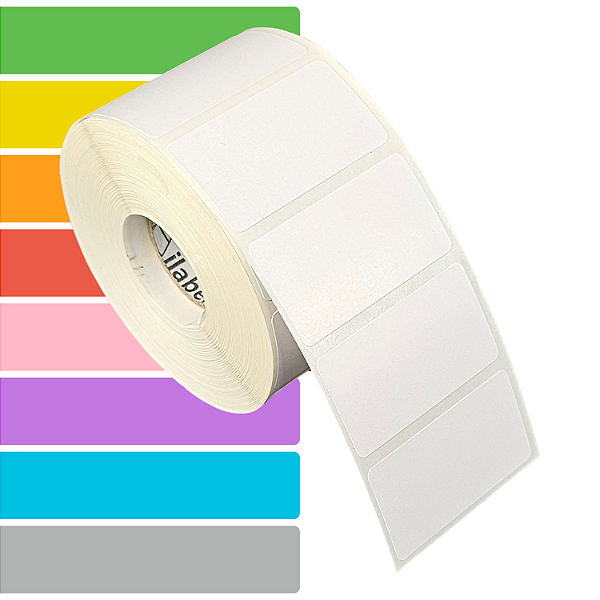 Etiqueta adesiva 45x25mm 4,5x2,5cm (1 coluna) Couche REMOVÍVEL p/ Zebra Argox Elgin - Rolo c/ 1071 (30m)