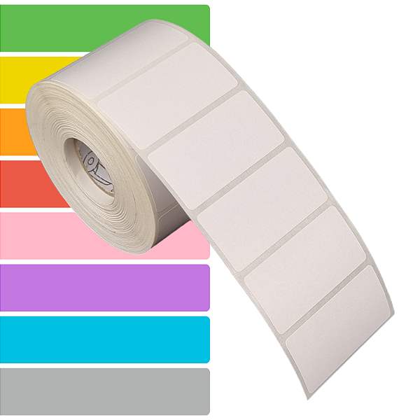 Etiqueta adesiva 50x25mm 5x2,5cm (1 coluna) Couche REMOVÍVEL p/ Zebra Argox Elgin - Rolo c/ 1071 (30m)