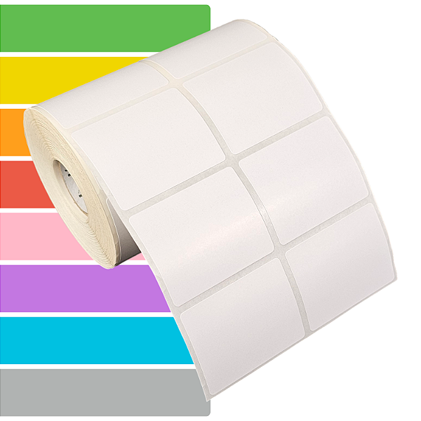 Etiqueta adesiva 50x40mm 5x4cm (2 colunas) Couche REMOVÍVEL p/ Zebra Argox Elgin - Rolo c/ 1394 (30m)