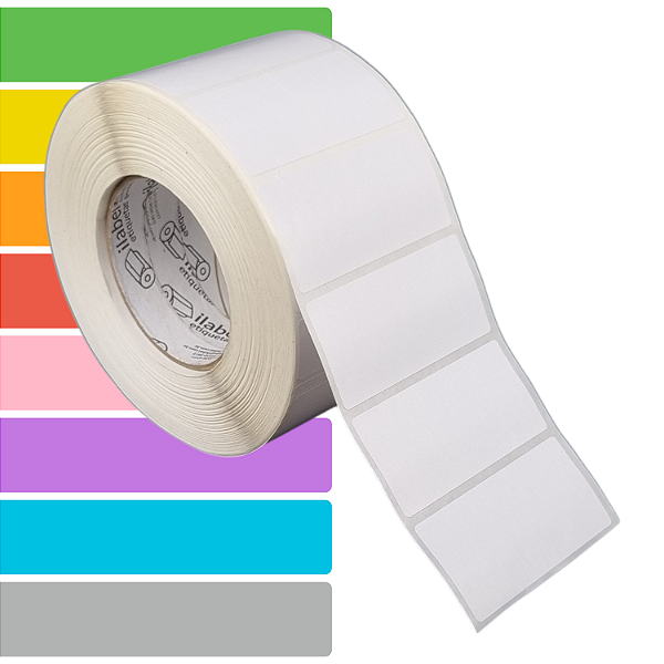 Etiqueta adesiva 80x40mm 8x4cm Couche REMOVÍVEL p/ Zebra ZT230 S4M ZT410 Rolo c/ 2094 (90m) Tubete 3 polegadas