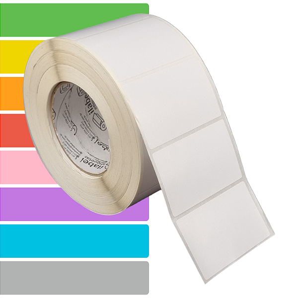 Etiqueta adesiva 80x50mm 8x5cm Couche REMOVÍVEL p/ Zebra ZT230 S4M ZT410 Rolo c/ 1698 (90m) Tubete 3 polegadas