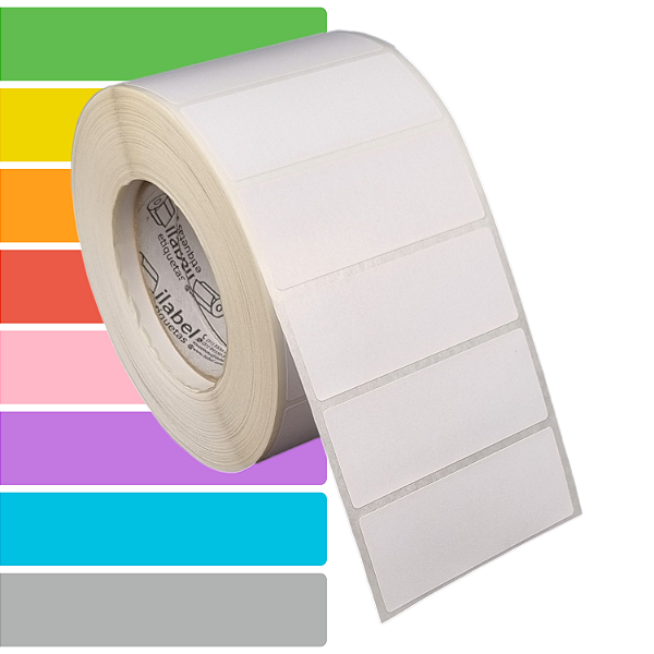 Etiqueta adesiva 90x35mm 9x3,5cm Couche REMOVÍVEL p/ Zebra ZT230 S4M ZT410 - Rolo c/ 90m Tubete 3 polegadas