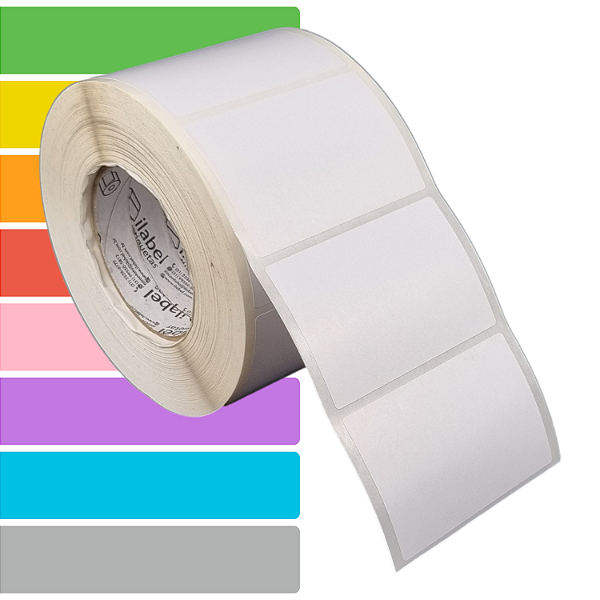 Etiqueta adesiva 90x60mm 9x6cm Couche REMOVÍVEL p/ Zebra ZT230 S4M ZT410 Rolo c/ 1428 (90m) Tubete 3 polegadas