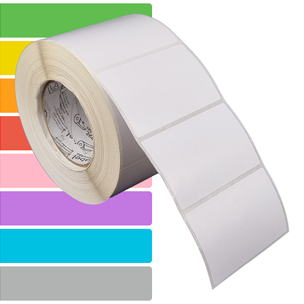 Etiqueta adesiva 95x60mm 9,5x6cm Couche REMOVÍVEL p/ Zebra ZT230 S4M ZT410 - Rolo c/ 90m Tubete 3 polegadas