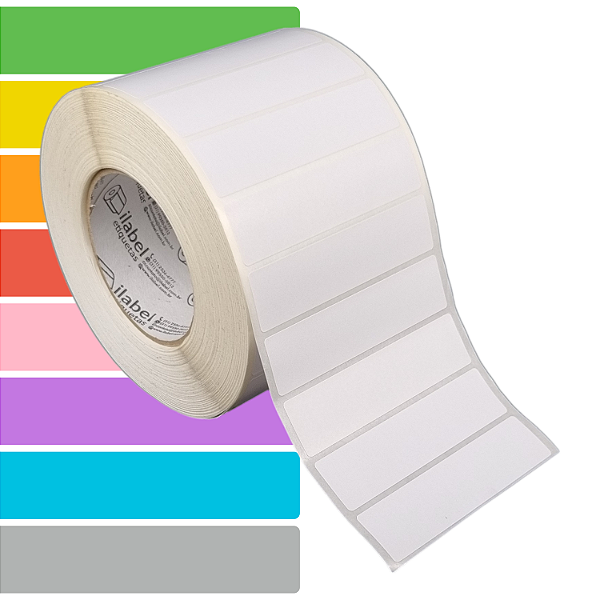 Etiqueta adesiva 100x25mm 10x2,5cm Tyvek® p/ Zebra ZT230 S4M ZT410 - Rolo c/ 3213 (90m) Tubete 3 polegadas