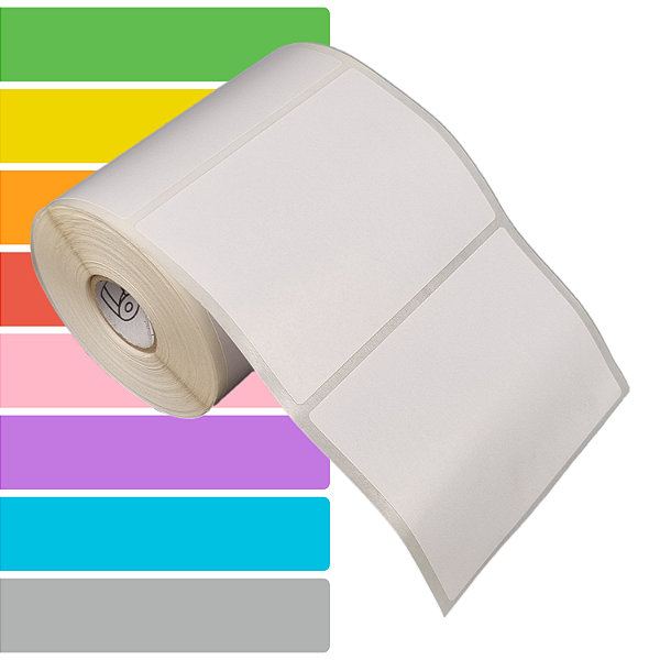 Etiqueta adesiva 100x50mm 10x5cm Tyvek® p/ Zebra Argox Elgin - Rolo c/ 566 (30m)