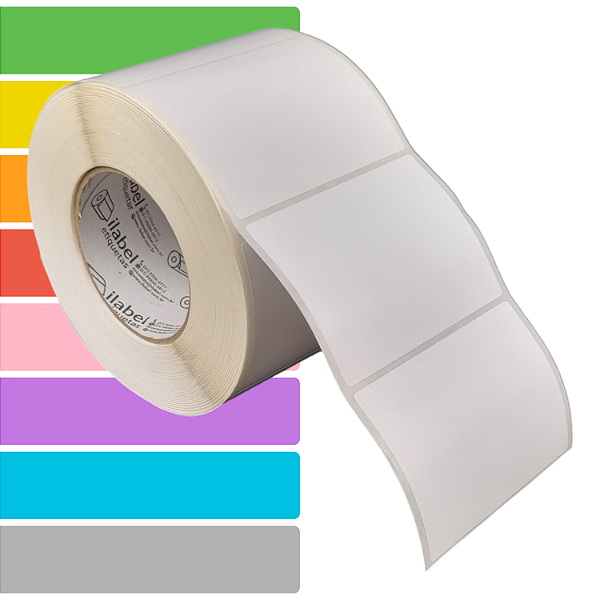 Etiqueta adesiva 100x75mm 10x7,5cm Tyvek® p/ Zebra ZT230 S4M ZT410 - Rolo c/ 1155 (90m) Tubete 3 polegadas