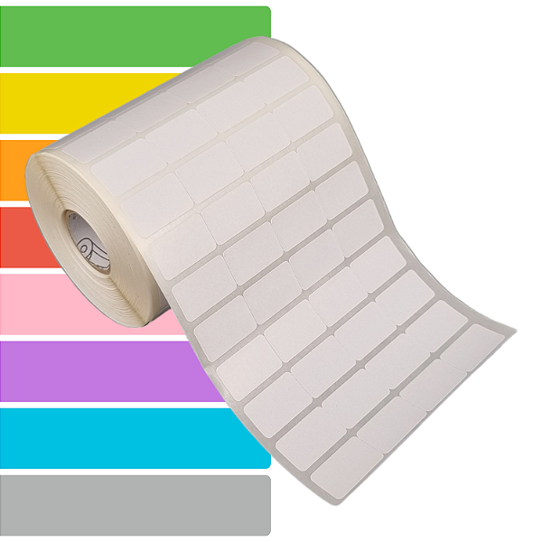 Etiqueta adesiva 25x15mm 2,5x1,5cm (4 colunas) Tyvek® p/ Zebra Argox Elgin - Rolo c/ 6664 (30m)