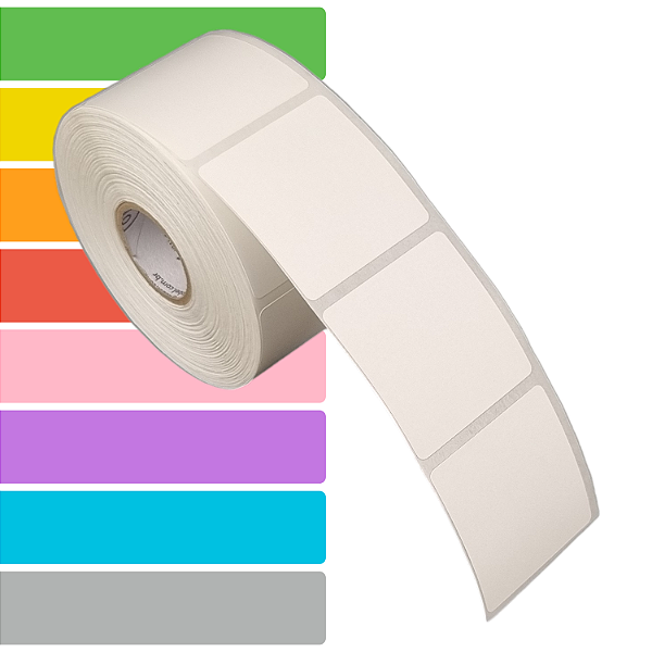 Etiqueta adesiva 40x40mm 4x4cm (1 coluna) Tyvek® p/ Zebra Argox Elgin - Rolo c/ 698 (30m)