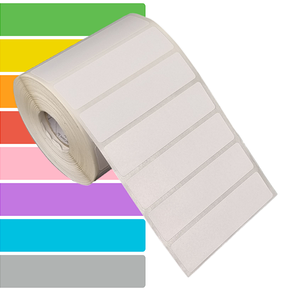 Etiqueta adesiva 80x20mm 8x2cm Tyvek® p/ Zebra Argox Elgin - Rolo c/ 1304 (30m)