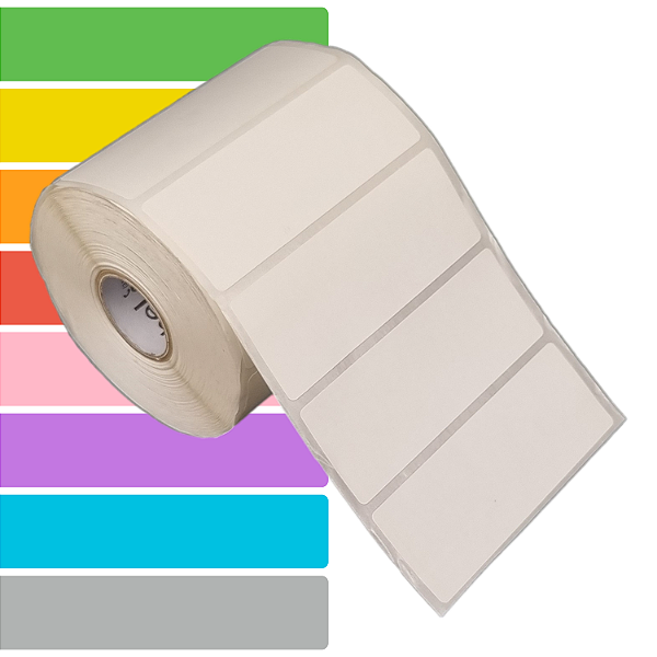 Etiqueta adesiva 80x30mm 8x3cm Tyvek® p/ Zebra Argox Elgin - Rolo c/ 909 (30m)